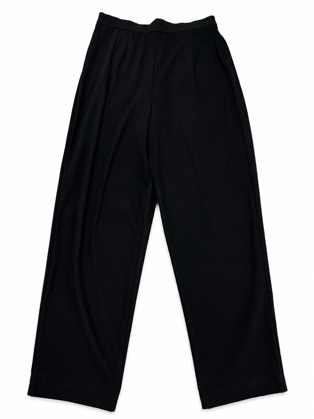 Karin Stevens Women’s Medium Black Velour Velvet Pull-On Pants Straight Leg